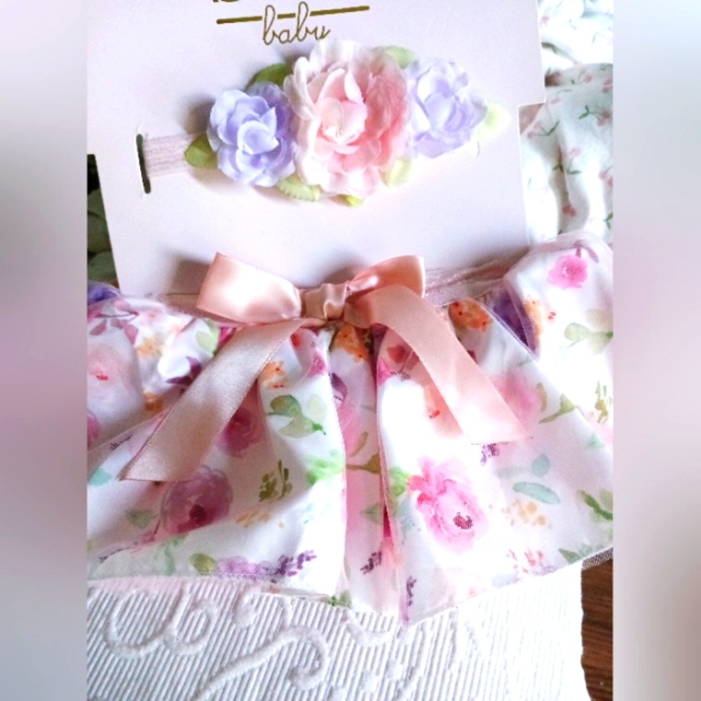 Infant 2 piece head band and tutu set